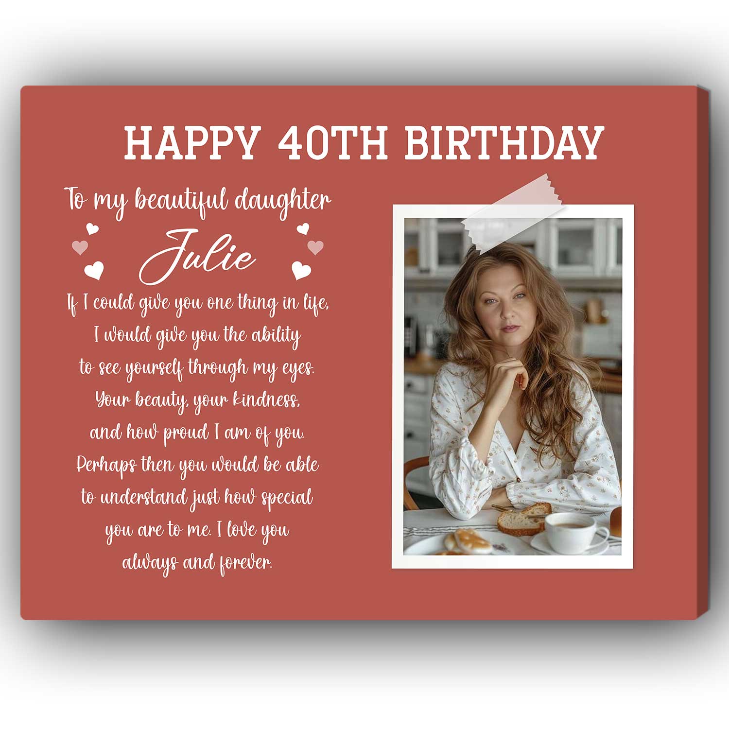 Happy 40th Birthday Personalized 40th Birthday gift For Daughter C My Mindful Gifts