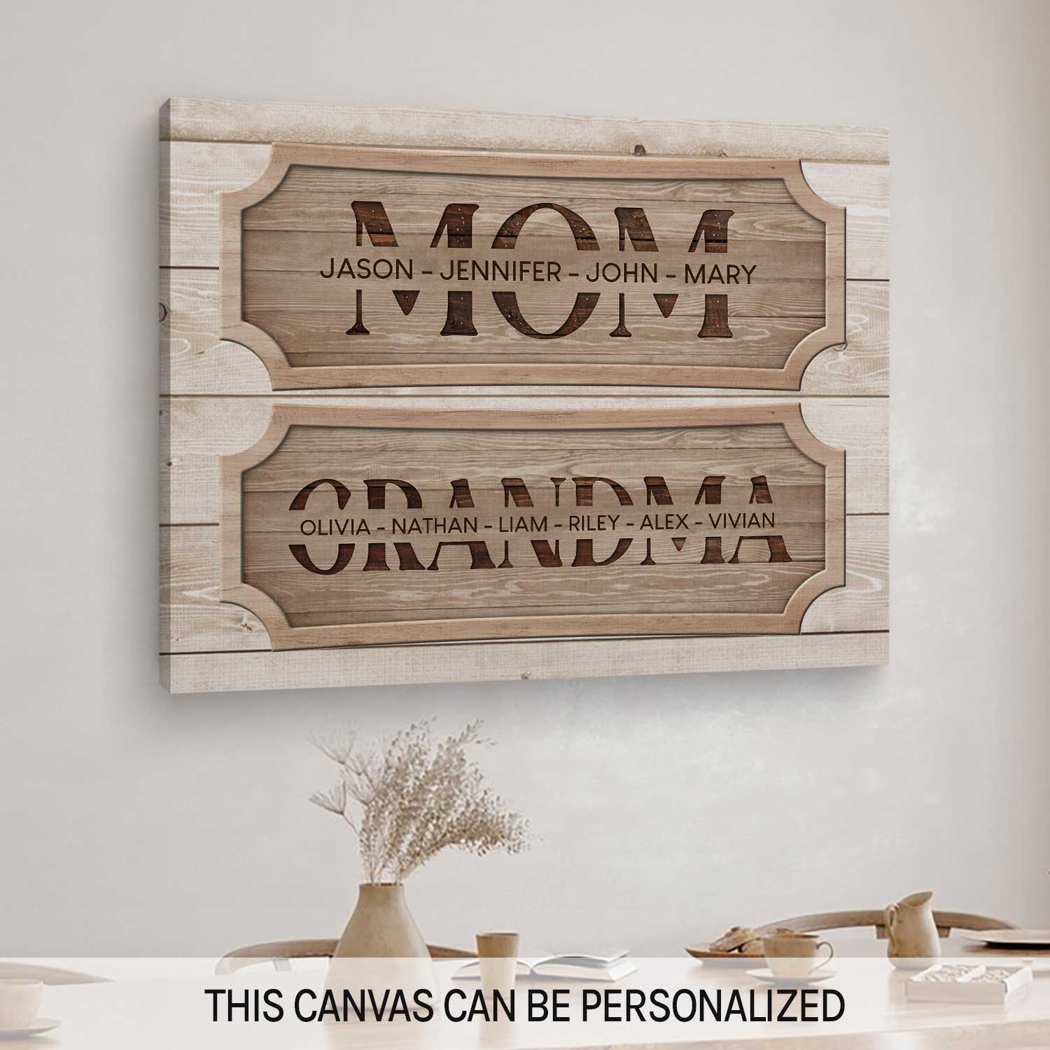 Mom Grandma - Personalized  gift For Grandma - Custom Canvas Print - MyMindfulGifts