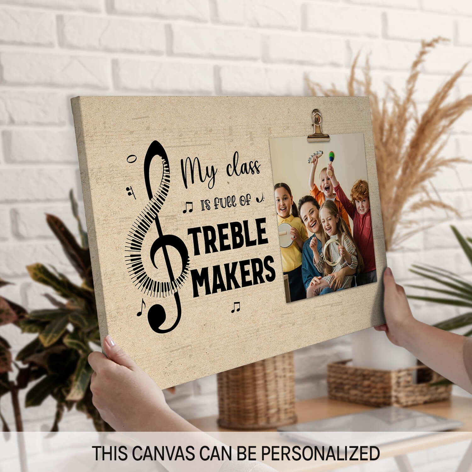 My Class Is Full Of Treble Makers - Personalized  gift For Music Teacher - Custom Canvas Print - MyMindfulGifts