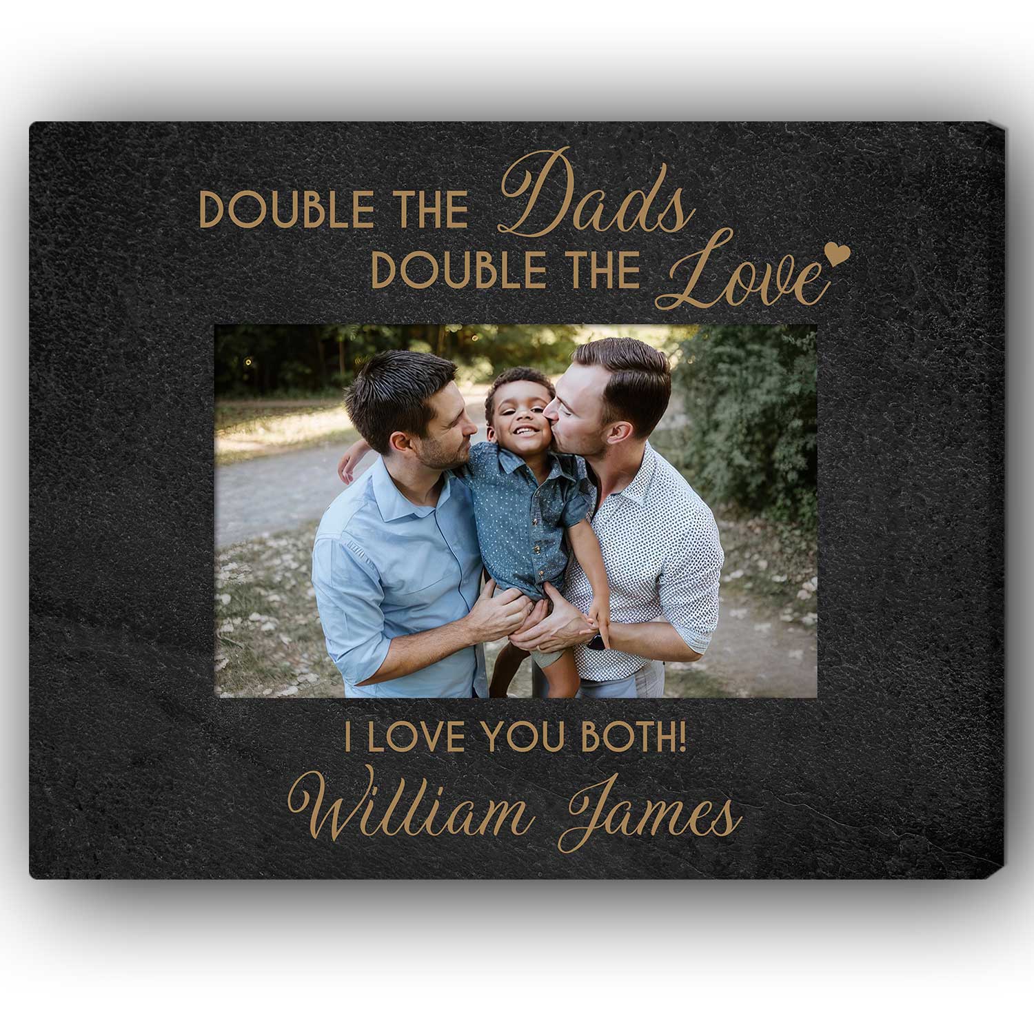 Double The Dads Double The Love - Personalized  gift For Gay Dads - Custom Canvas Print - MyMindfulGifts
