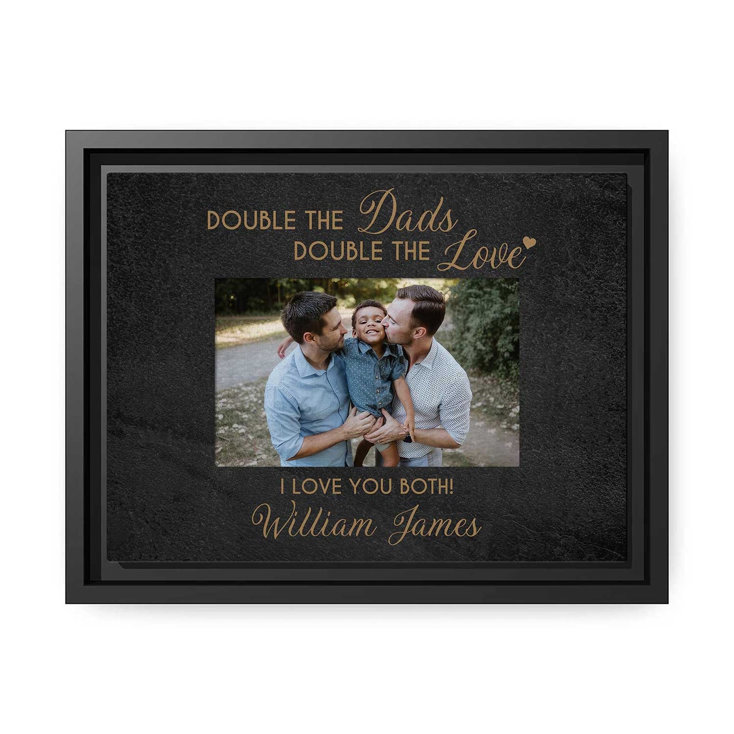Double The Dads Double The Love - Personalized  gift For Gay Dads - Custom Canvas Print - MyMindfulGifts