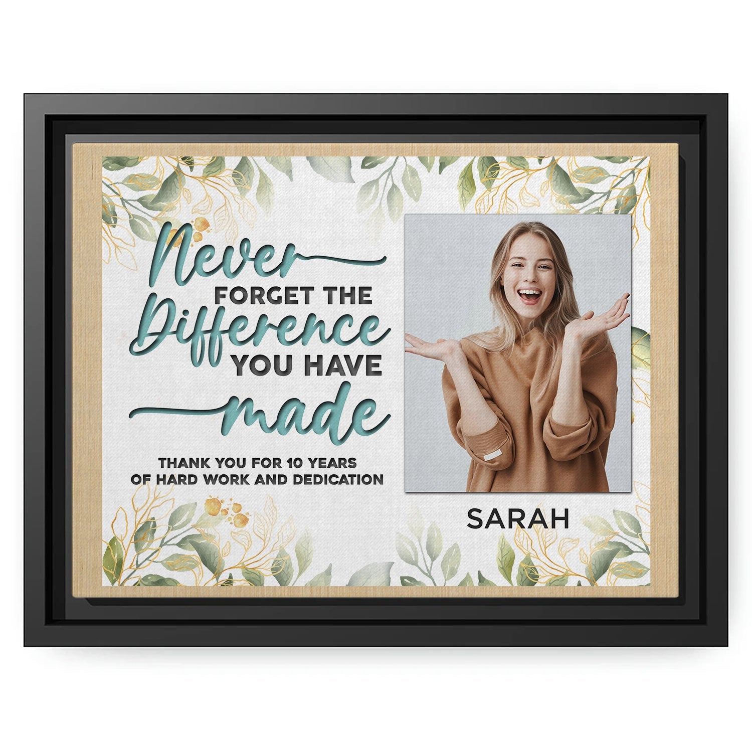 Never Forget The Difference You Have Made - Personalized  gift For Employee or Coworker - Custom Canvas Print - MyMindfulGifts