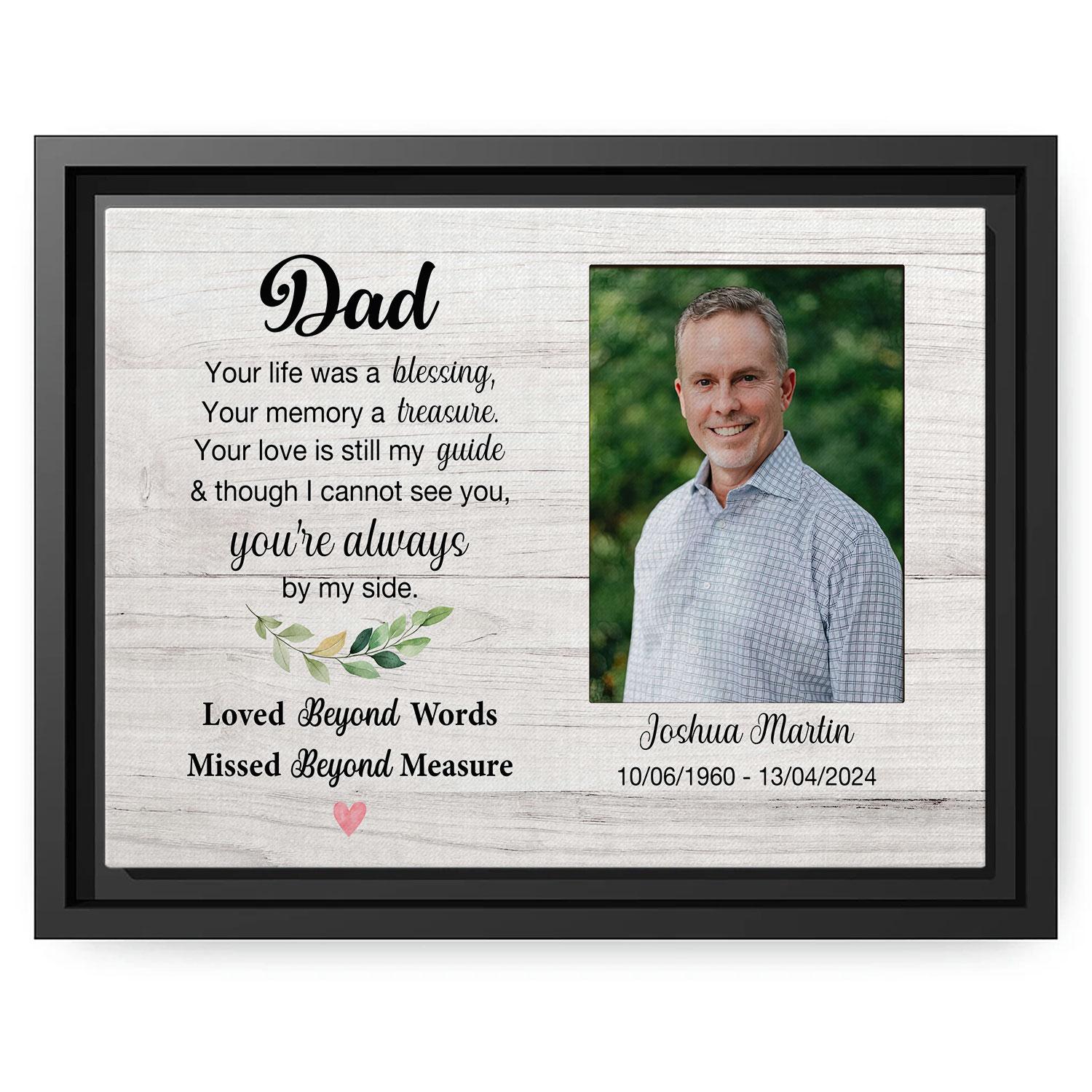 You're Always By My Side - Personalized  gift For Loss Of Father - Custom Canvas Print - MyMindfulGifts