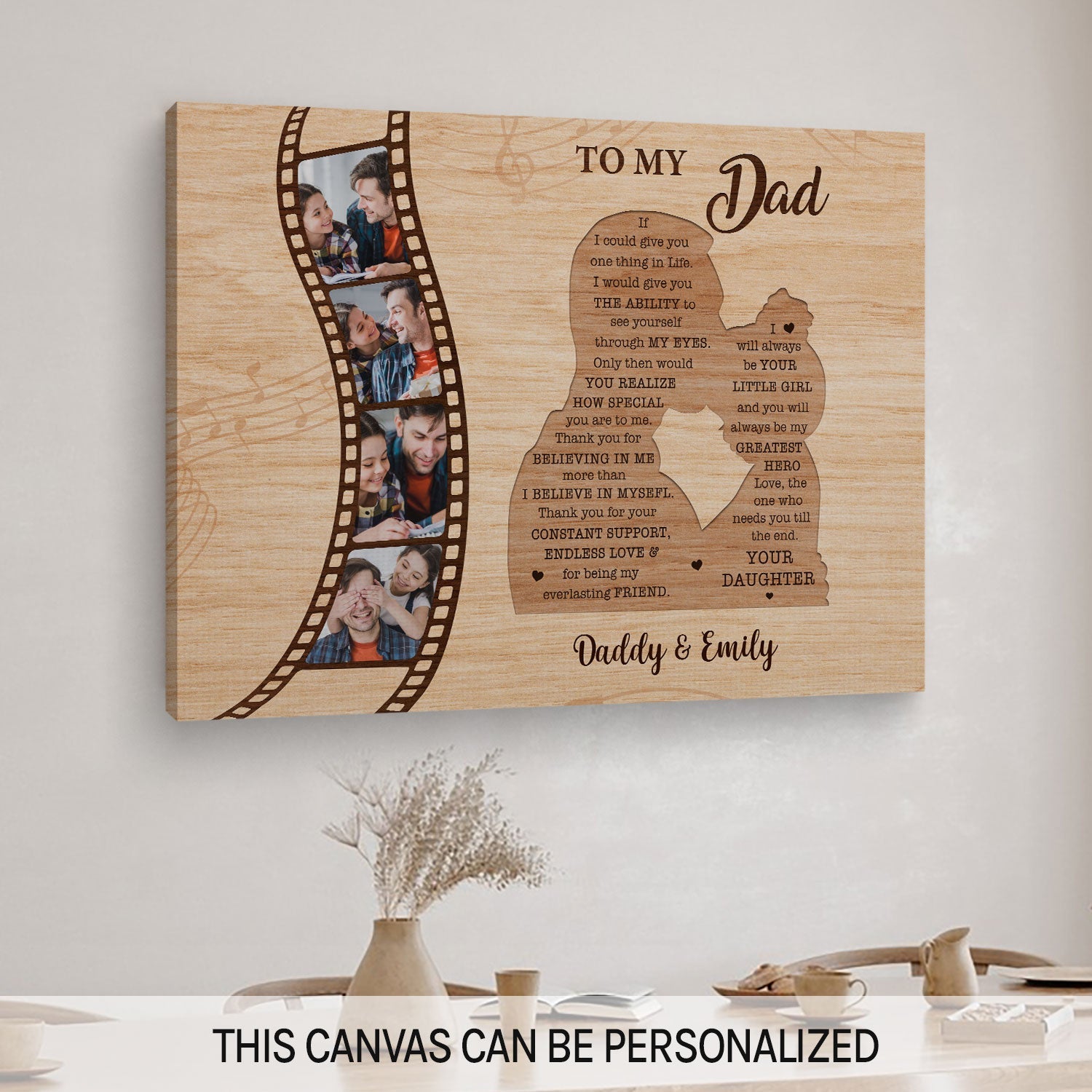 To My Dad If I Could GIve You One Thing In Life - Personalized  gift For Dad From Daughter - Custom Canvas Print - MyMindfulGifts