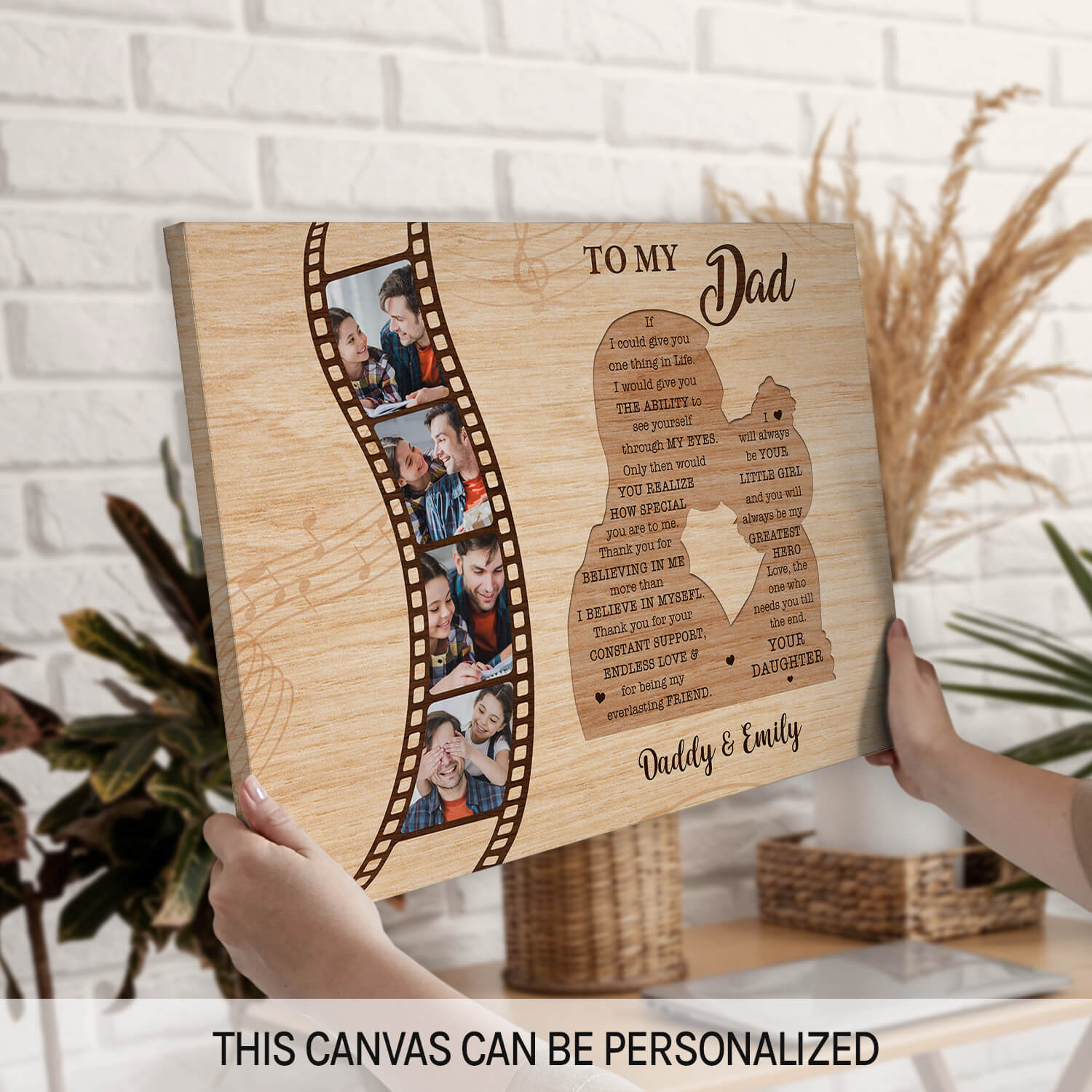 To My Dad If I Could GIve You One Thing In Life - Personalized  gift For Dad From Daughter - Custom Canvas Print - MyMindfulGifts