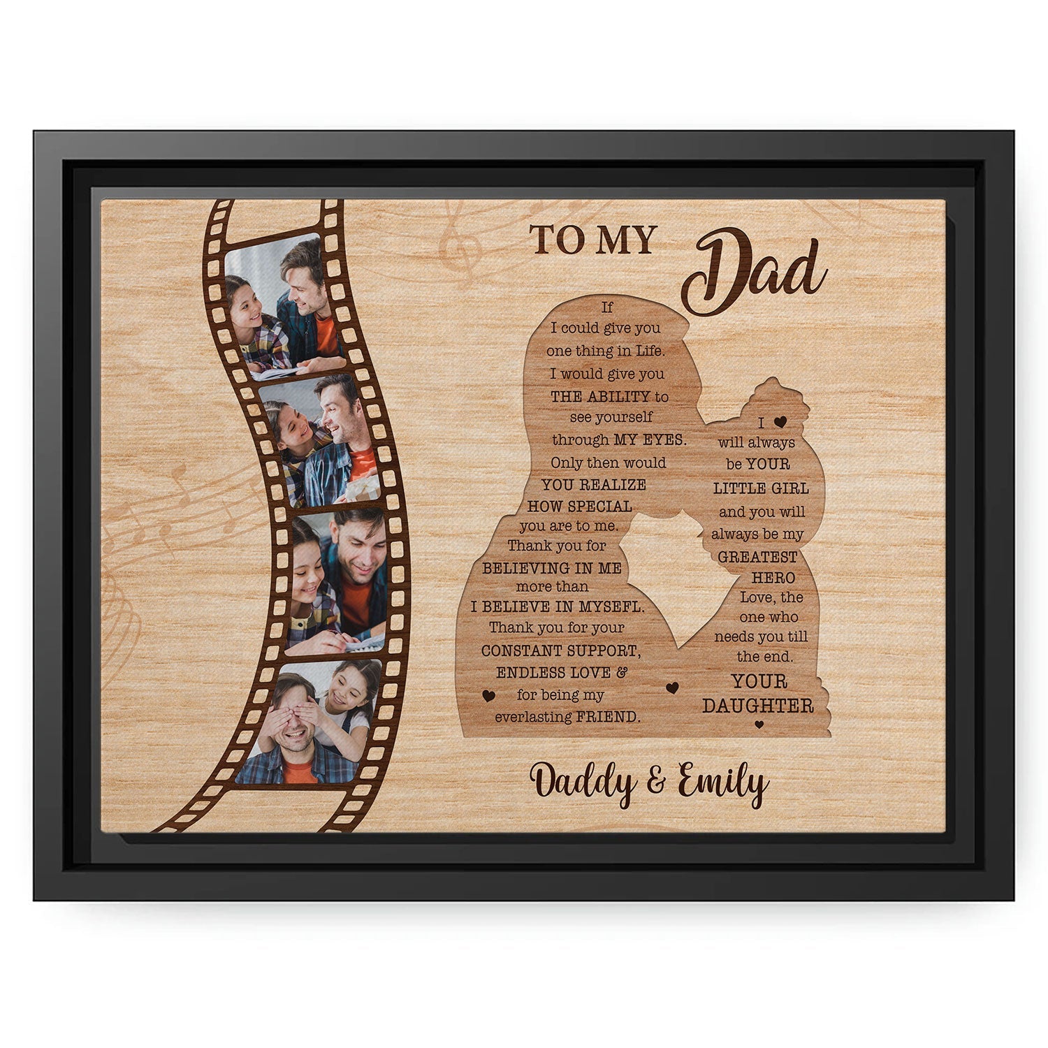 To My Dad If I Could GIve You One Thing In Life - Personalized  gift For Dad From Daughter - Custom Canvas Print - MyMindfulGifts