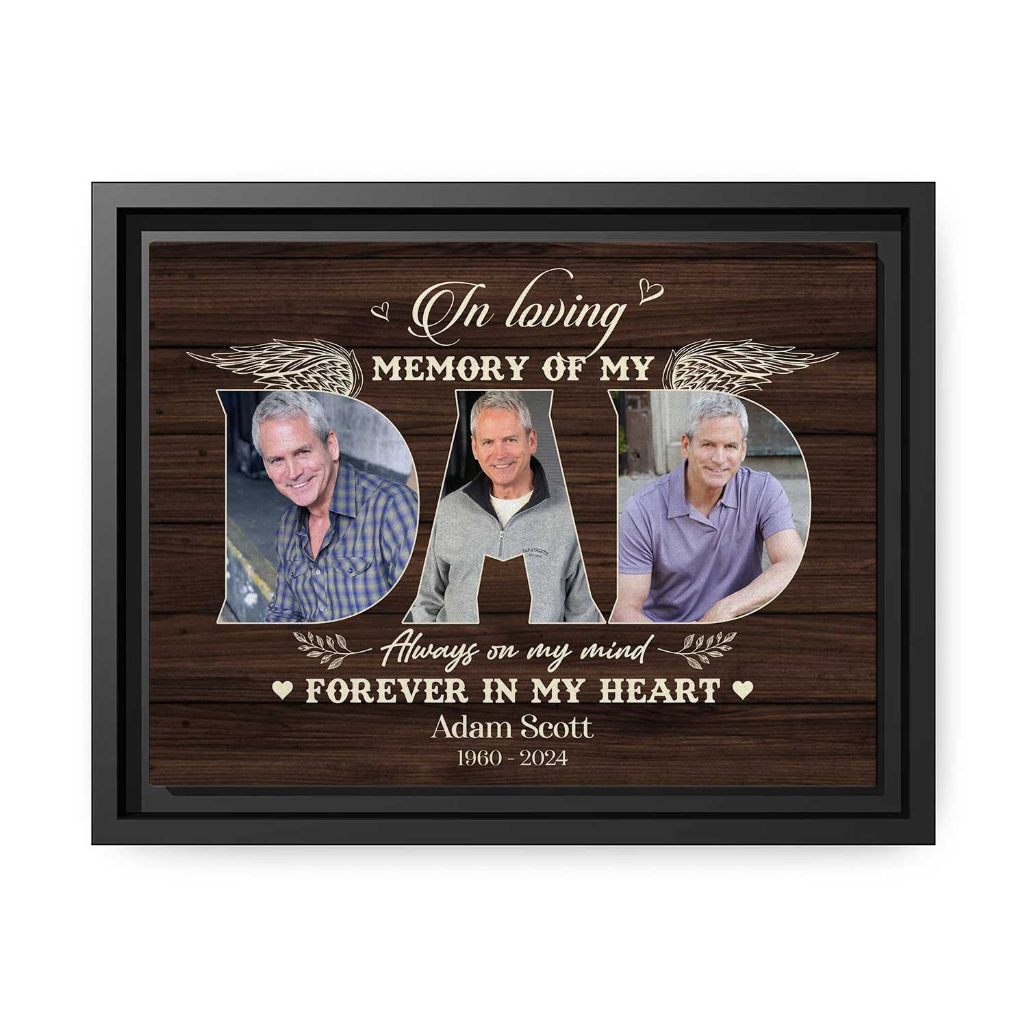 In Loving Memory Of My Dad - Personalized  gift For Loss Of Father - Custom Canvas Print - MyMindfulGifts