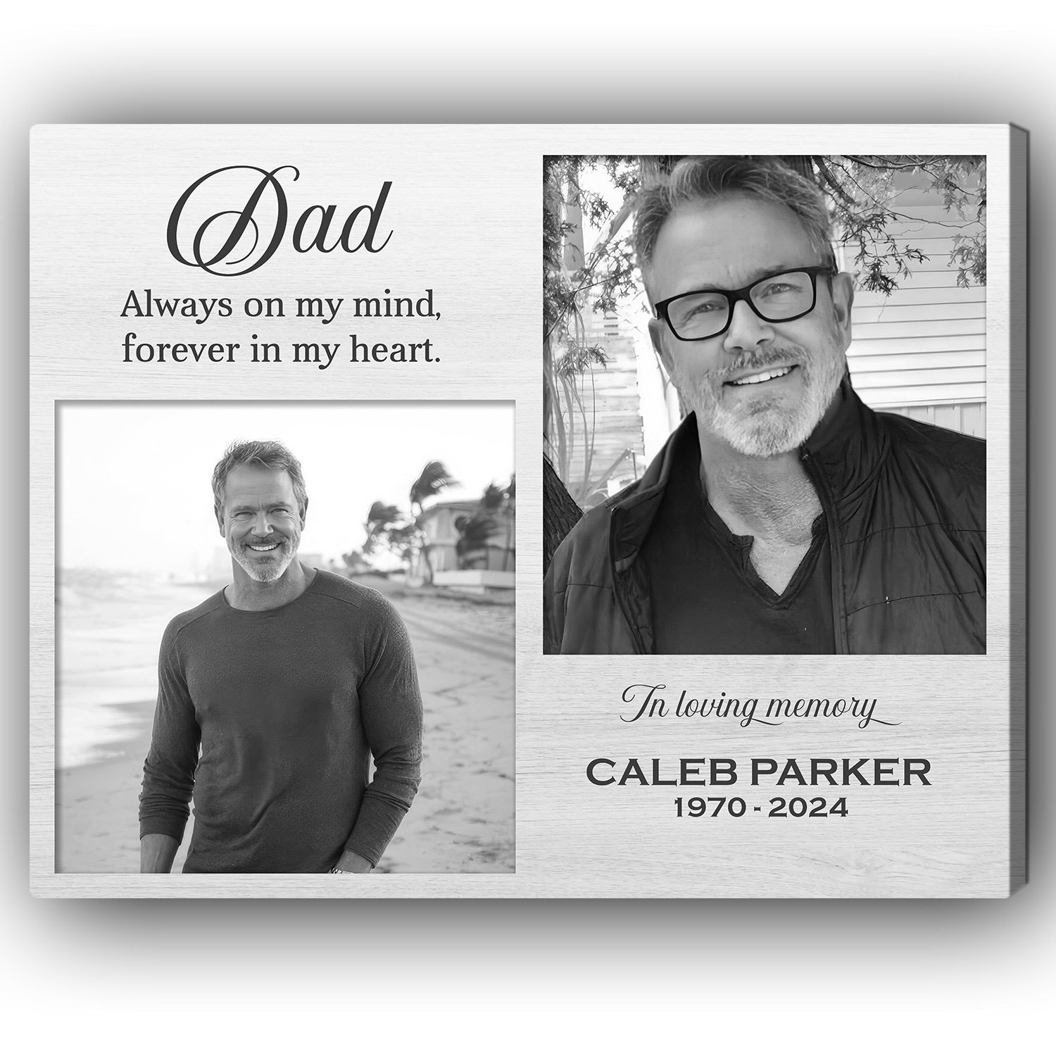In Loving Memory - Personalized  gift For Loss Of Father - Custom Canvas Print - MyMindfulGifts