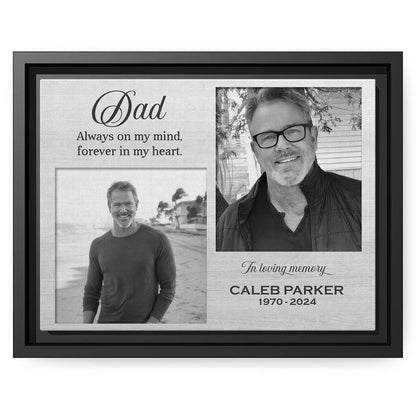 In Loving Memory - Personalized  gift For Loss Of Father - Custom Canvas Print - MyMindfulGifts
