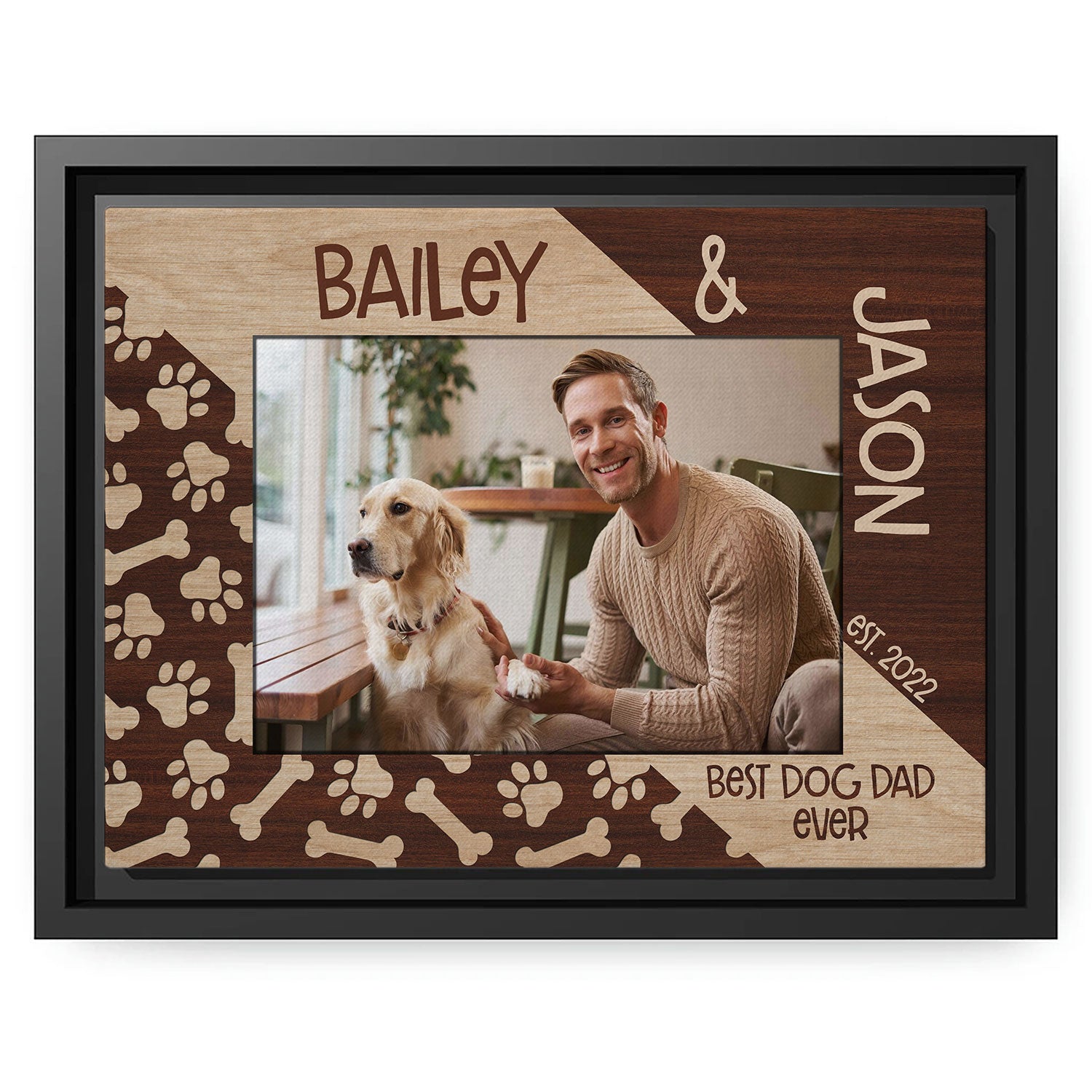 Best Dog Dad Ever - Personalized  gift For Dog Dad - Custom Canvas Print - MyMindfulGifts