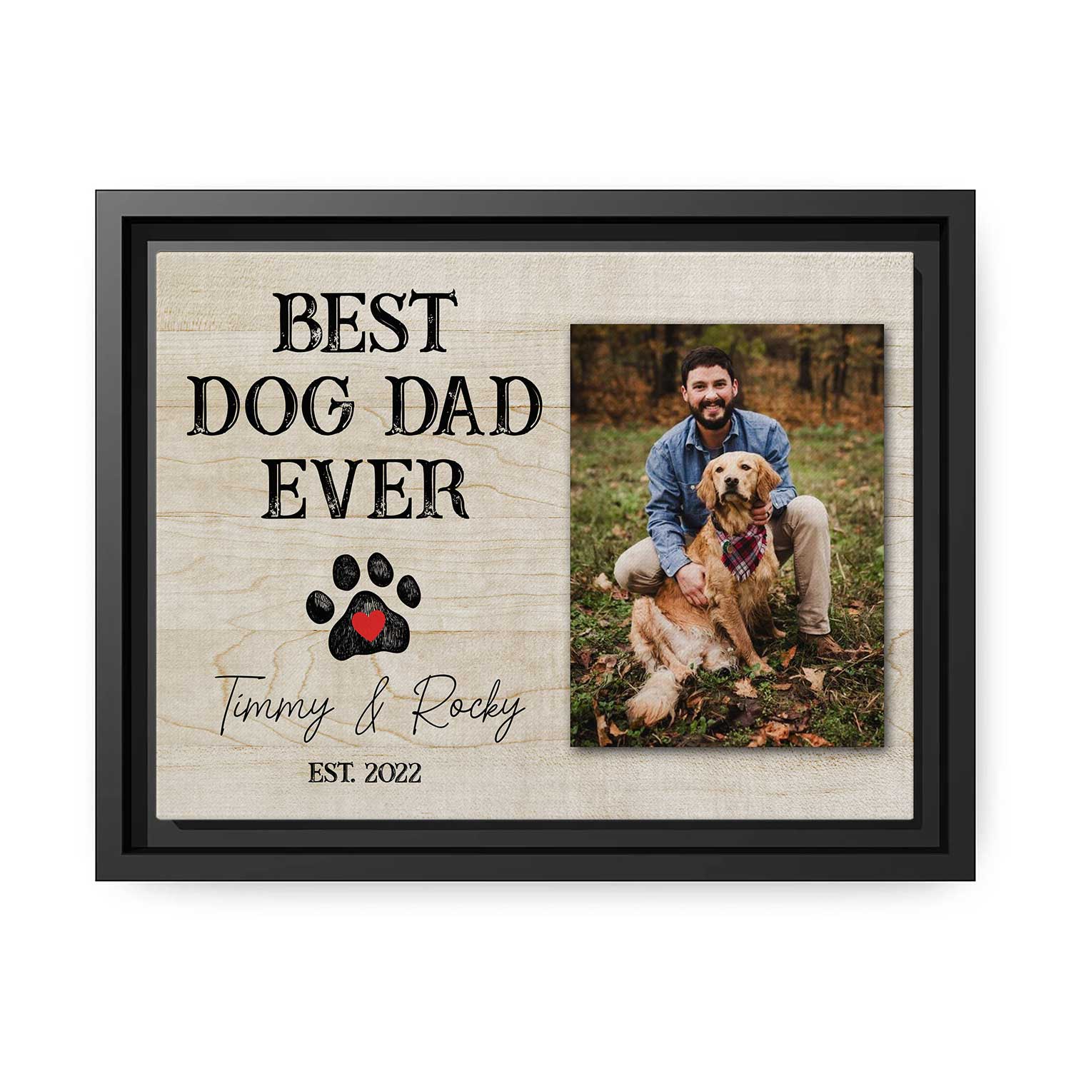 Best Dog Dad Ever - Personalized  gift For Dog Dad - Custom Canvas Print - MyMindfulGifts
