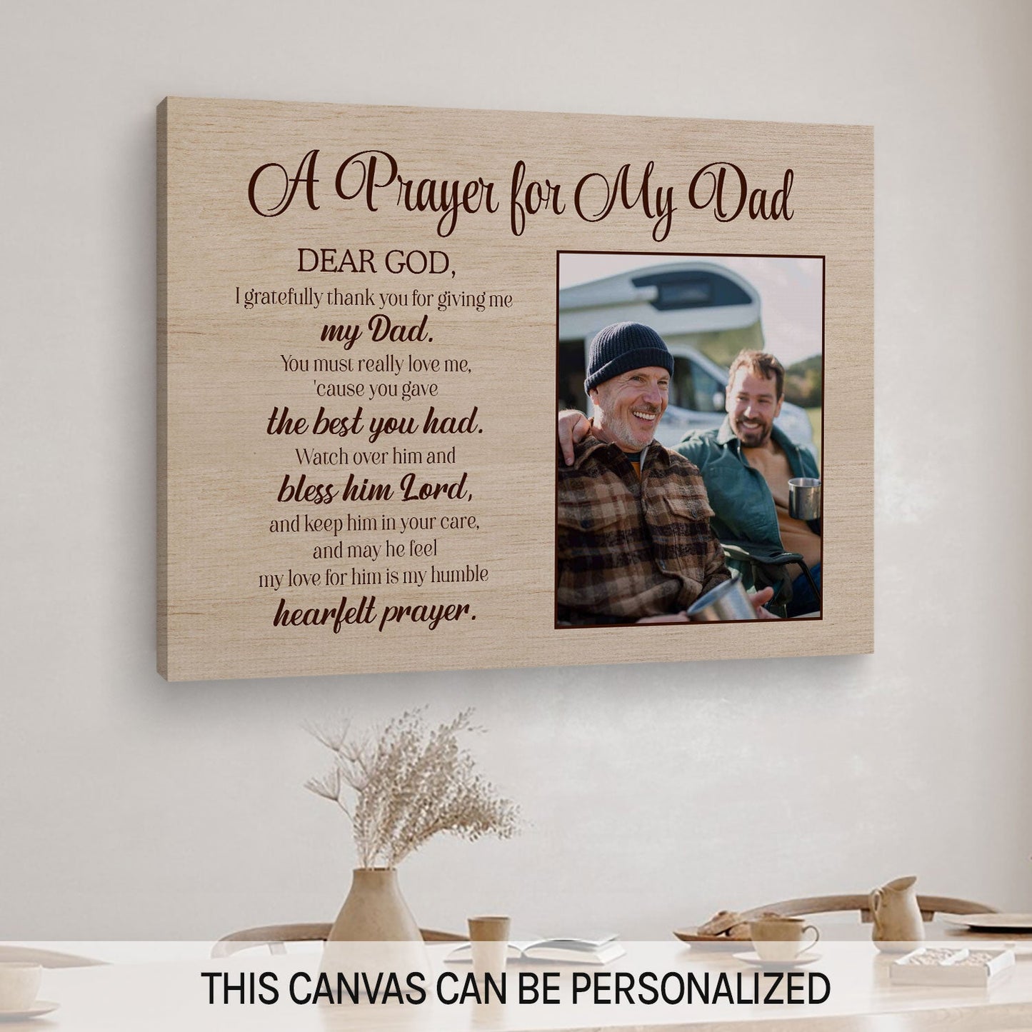 A Prayer For My Dad - Personalized  gift For Christian Dad - Custom Canvas Print - MyMindfulGifts