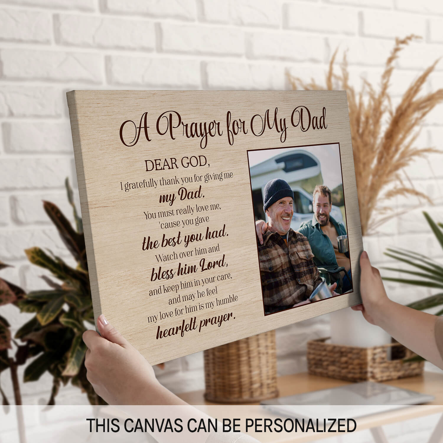 A Prayer For My Dad - Personalized  gift For Christian Dad - Custom Canvas Print - MyMindfulGifts