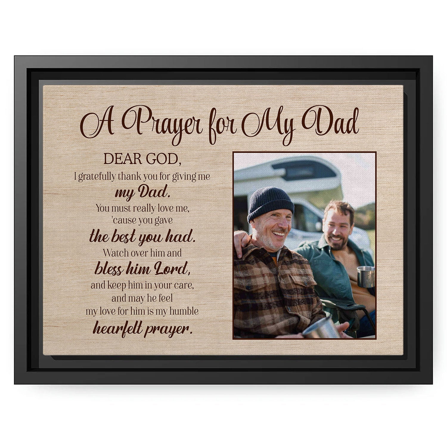A Prayer For My Dad - Personalized  gift For Christian Dad - Custom Canvas Print - MyMindfulGifts