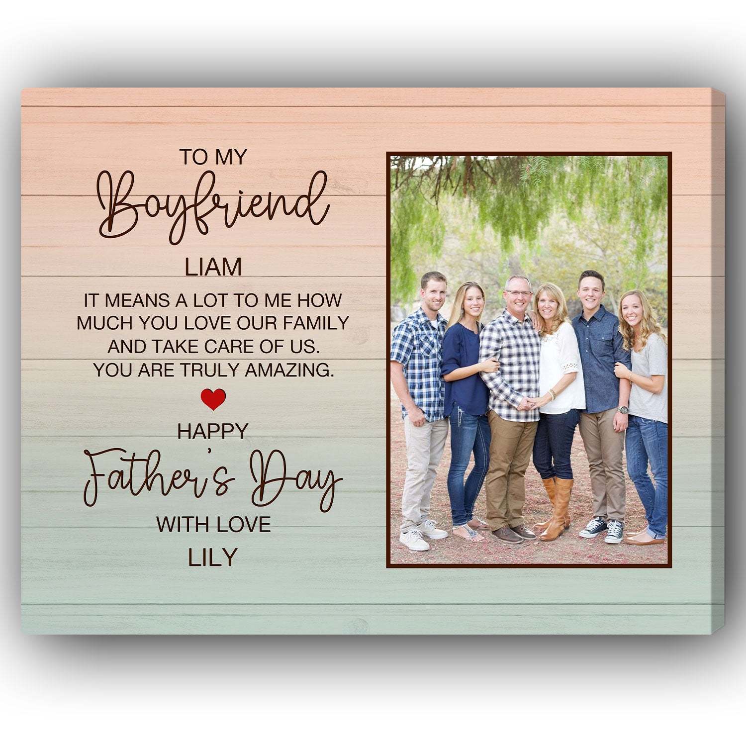 To My Boyfriend - Personalized Father's Day gift For Boyfriend - Custom Canvas Print - MyMindfulGifts