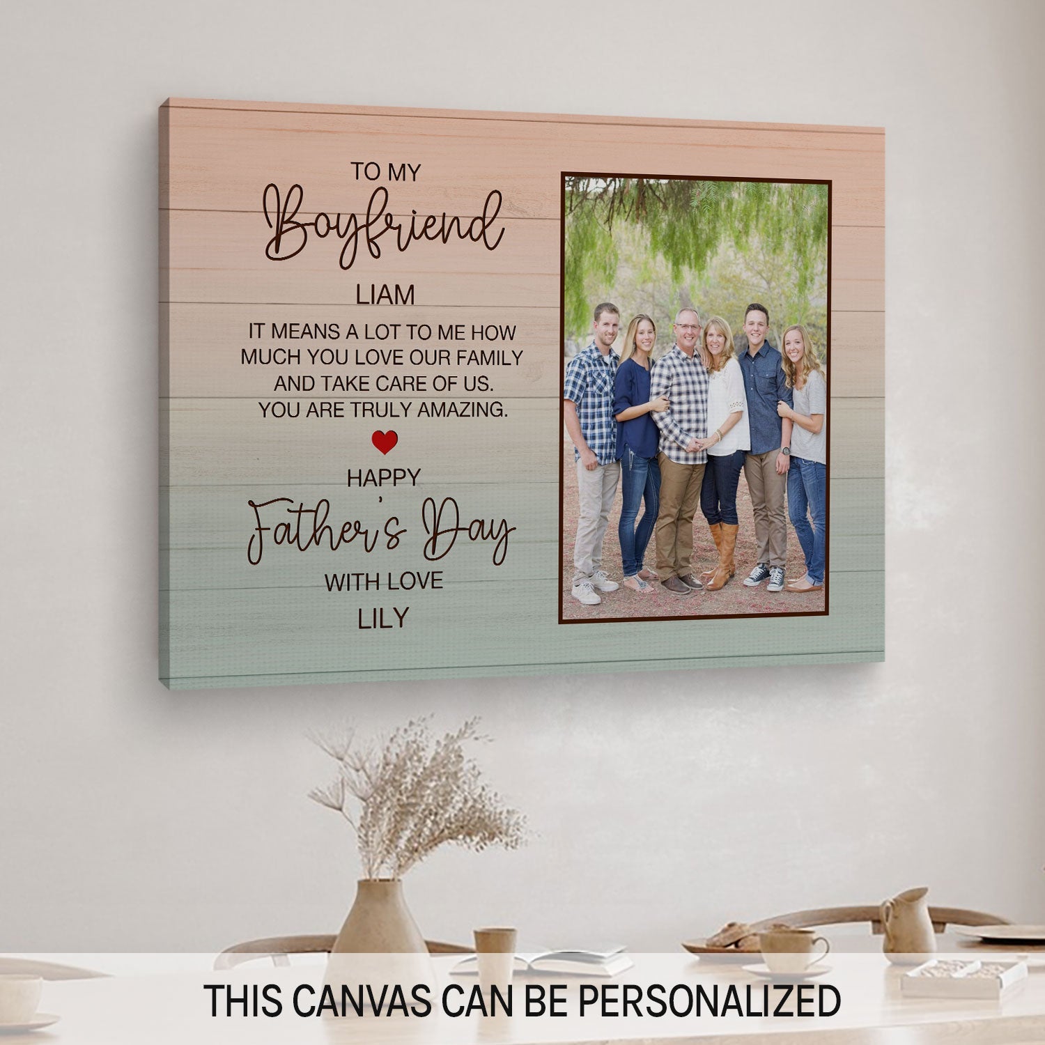 To My Boyfriend - Personalized Father's Day gift For Boyfriend - Custom Canvas Print - MyMindfulGifts