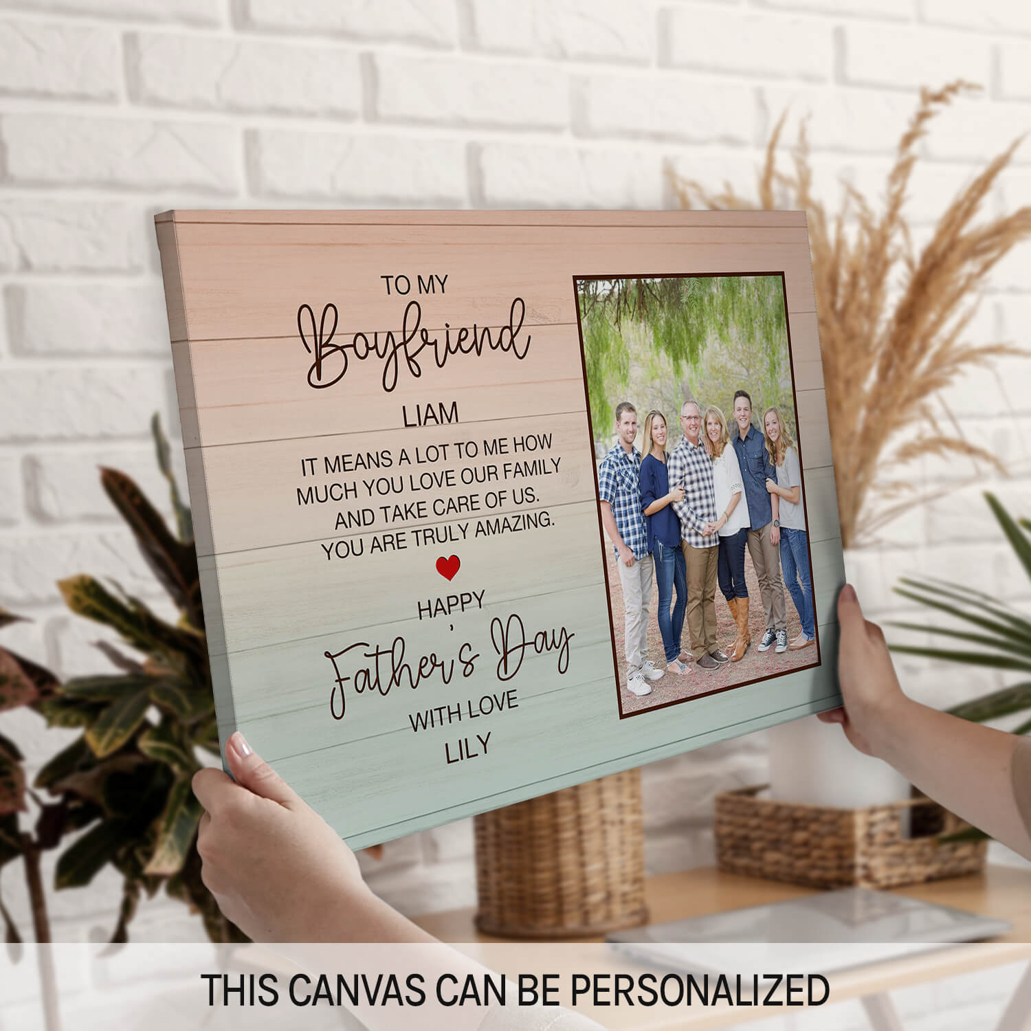 To My Boyfriend - Personalized Father's Day gift For Boyfriend - Custom Canvas Print - MyMindfulGifts