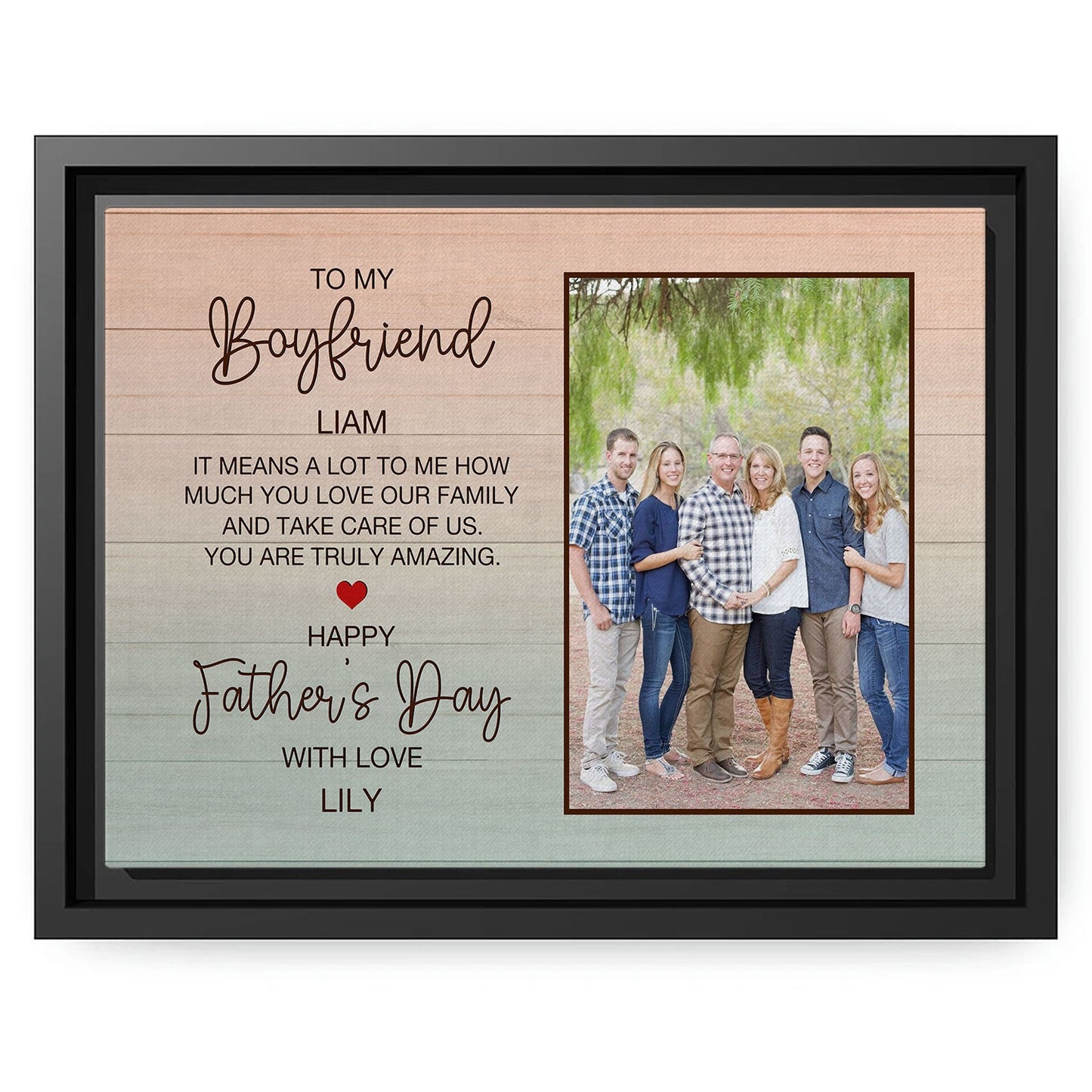 To My Boyfriend - Personalized Father's Day gift For Boyfriend - Custom Canvas Print - MyMindfulGifts