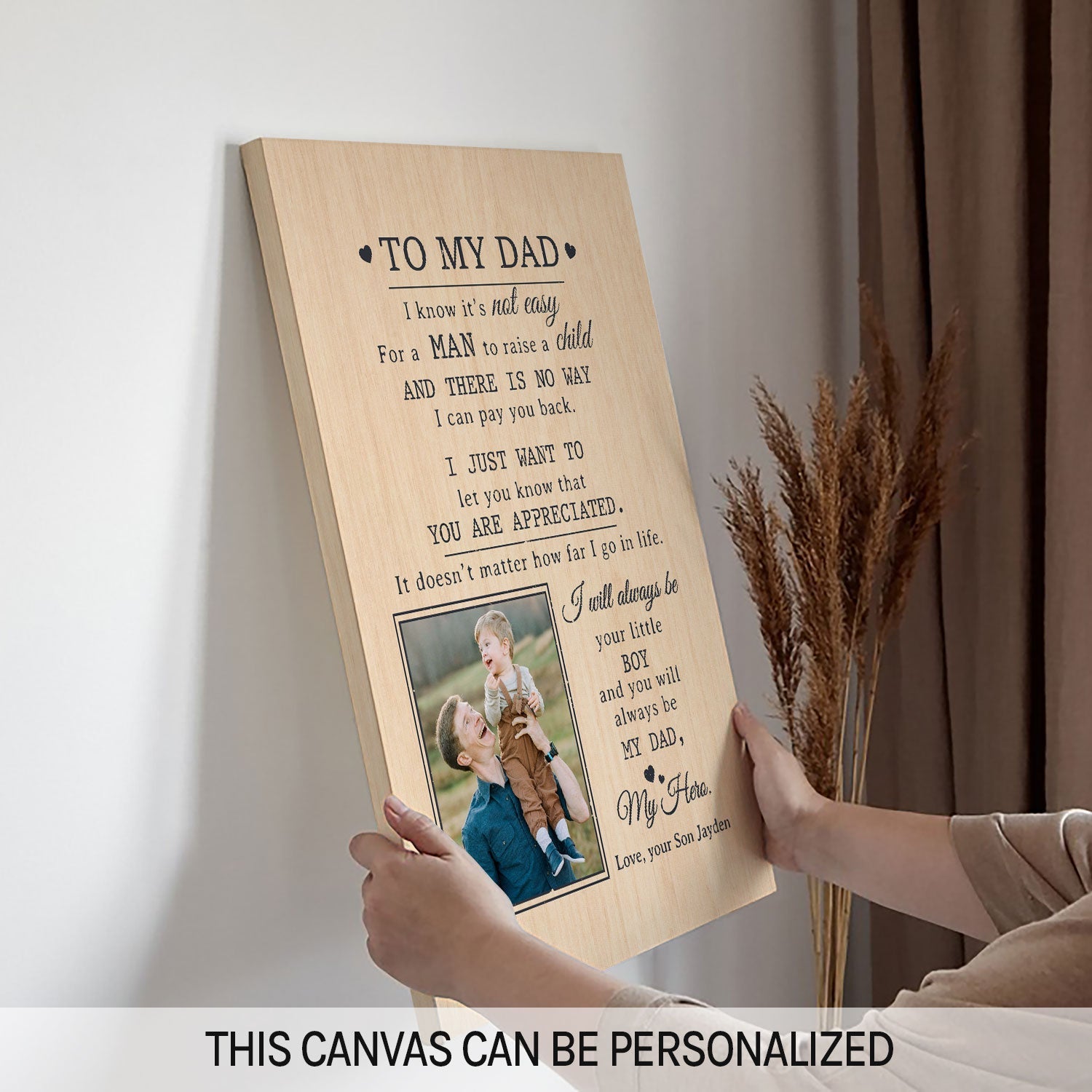 To My Dad - Personalized  gift For Dad From Son - Custom Canvas Print - MyMindfulGifts