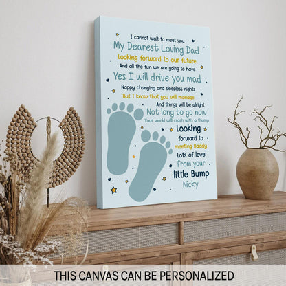 I Cannot Wait To Meet You - Personalized  gift For Dad To Be - Custom Canvas Print - MyMindfulGifts