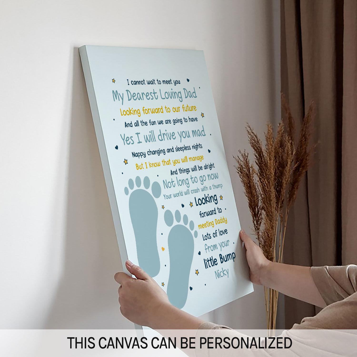 I Cannot Wait To Meet You - Personalized  gift For Dad To Be - Custom Canvas Print - MyMindfulGifts