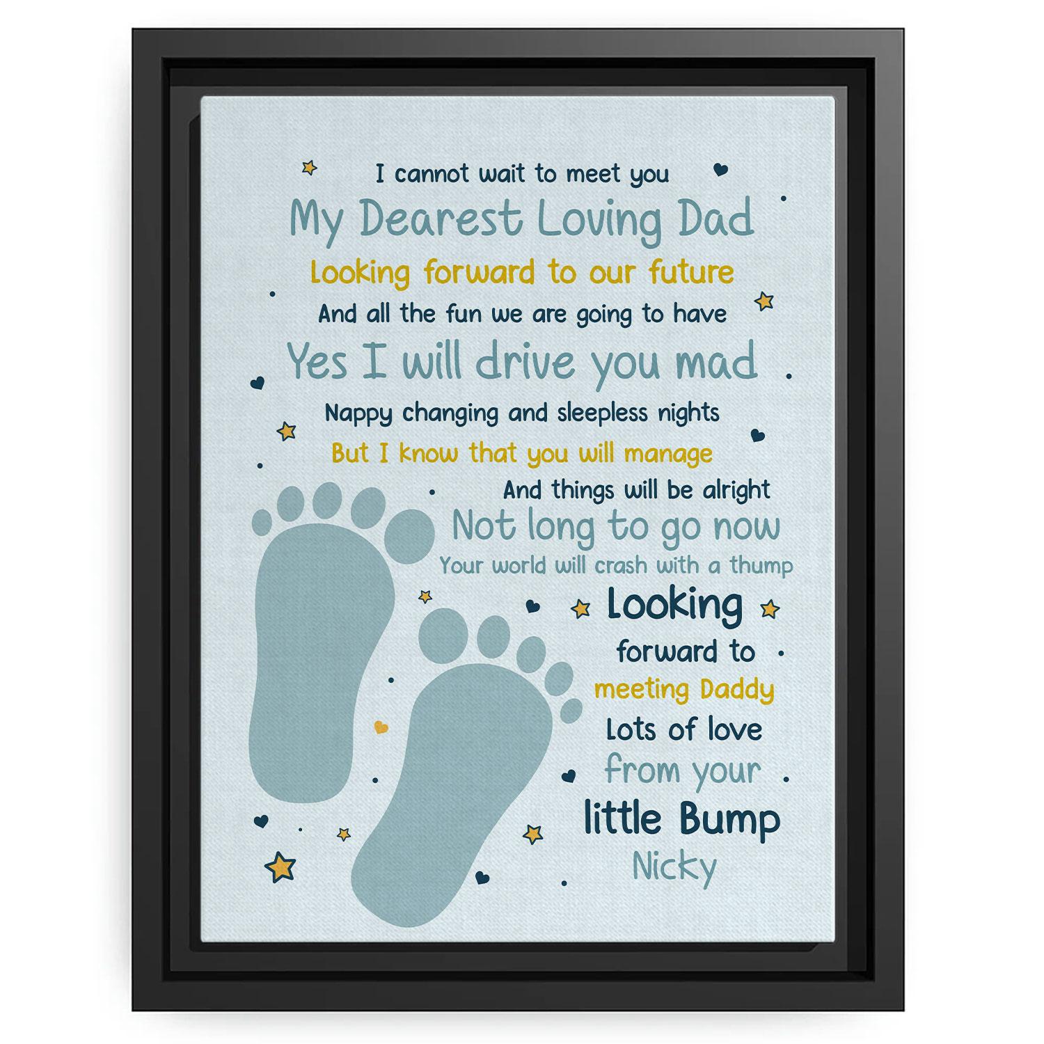 I Cannot Wait To Meet You - Personalized  gift For Dad To Be - Custom Canvas Print - MyMindfulGifts