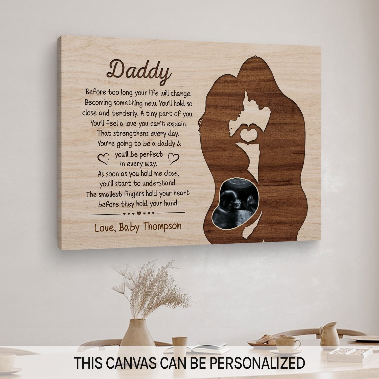 You're Going To Be A Daddy - Personalized  gift For Dad To Be - Custom Canvas Print - MyMindfulGifts