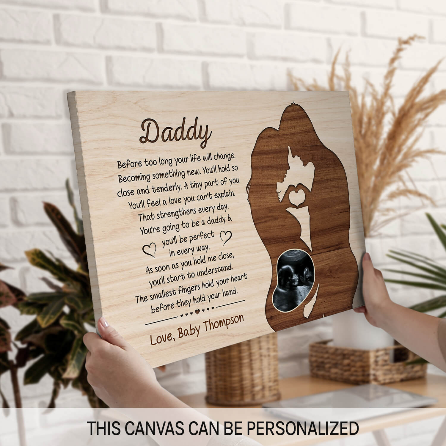 You're Going To Be A Daddy - Personalized  gift For Dad To Be - Custom Canvas Print - MyMindfulGifts