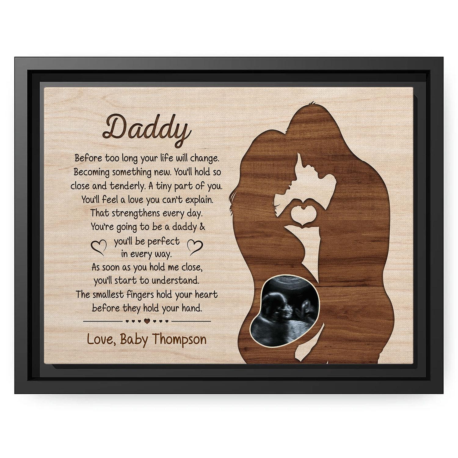 You're Going To Be A Daddy - Personalized  gift For Dad To Be - Custom Canvas Print - MyMindfulGifts