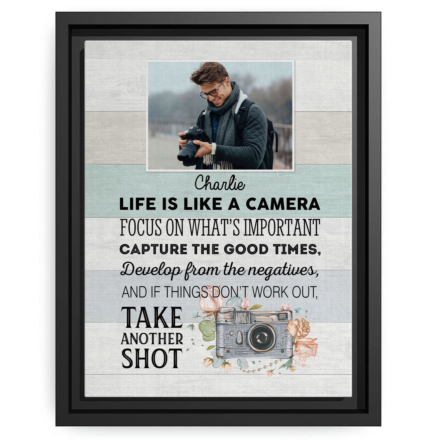 Life Is Like A Camera - Personalized  gift For Photographer - Custom Canvas Print - MyMindfulGifts