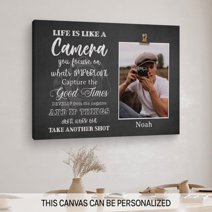 Focus On What's Important - Personalized  gift For Photographer - Custom Canvas Print - MyMindfulGifts