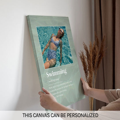 Funny Swimming Definition - Personalized  gift For Swimmer - Custom Canvas Print - MyMindfulGifts