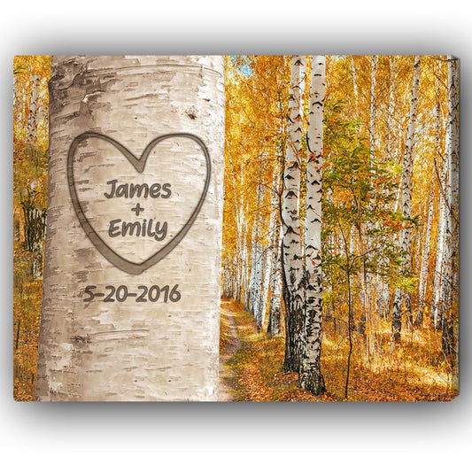 Love Grows - Personalized Anniversary, Valentine's Day gift for Husband for Wife - Custom Canvas - MyMindfulGifts