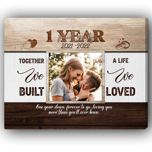 Personalized One Year Wedding Anniversary gift for him for her - 1 Year Together - Custom Canvas - MyMindfulGifts
