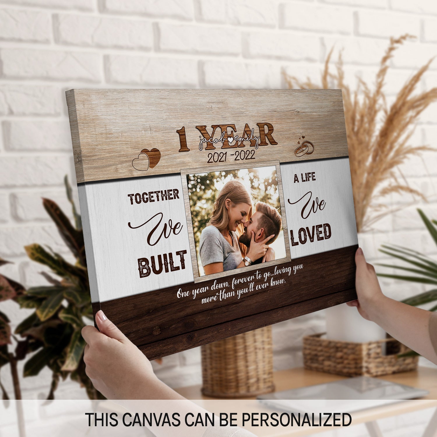 Unique 1st Custom Canvas Print 1st Year Of Marriage Wedding