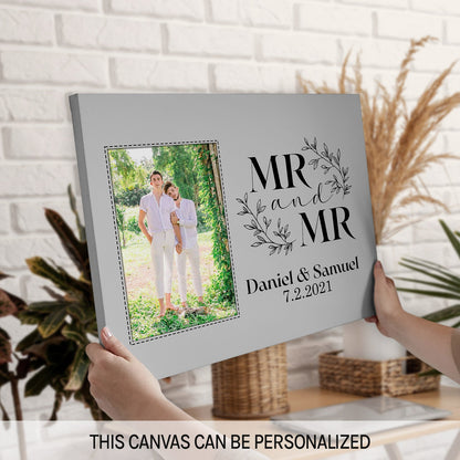 Mr. & Mr. - Personalized Anniversary, Valentine's Day gift for Gay Couple - Custom Canvas - MyMindfulGifts