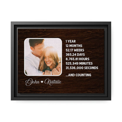 One year Twelve Months - Personalized 1 Year Wedding Anniversary gift for Husband for Wife - Custom Canvas - MyMindfulGifts