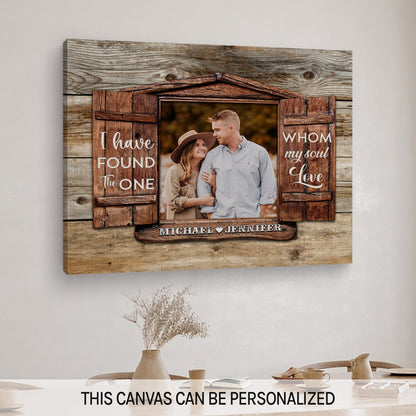 I Have Found The One - Personalized Wedding Anniversary, Valentine's Day gift for Husband for Wife - Custom Canvas - MyMindfulGifts