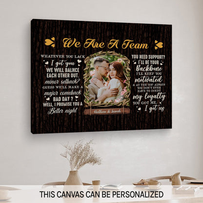 We Are A Team - Personalized Wedding Anniversary, Valentine's Day gift for Husband for Wife - Custom Canvas - MyMindfulGifts