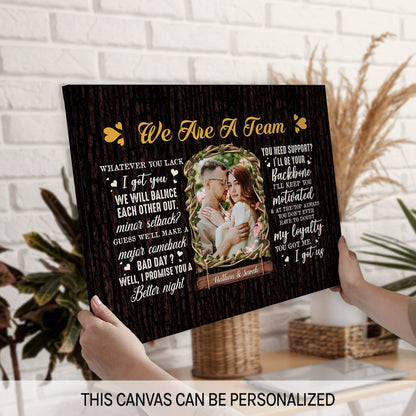 We Are A Team - Personalized Wedding Anniversary, Valentine's Day gift for Husband for Wife - Custom Canvas - MyMindfulGifts