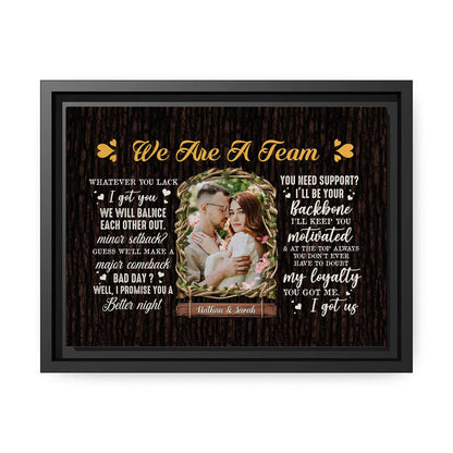 We Are A Team - Personalized Wedding Anniversary, Valentine's Day gift for Husband for Wife - Custom Canvas - MyMindfulGifts