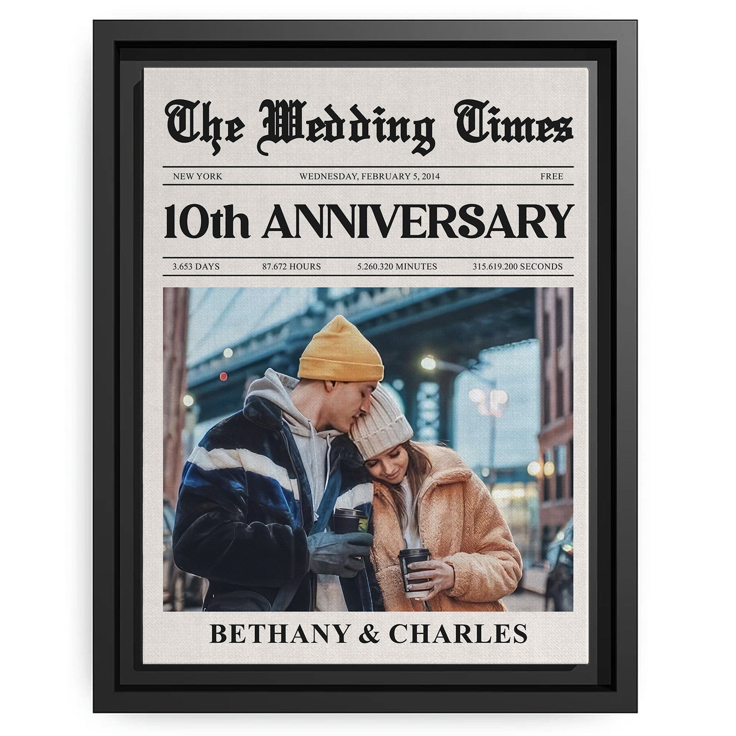 Unique 10th Anniversary Gift For Him 10 Years, Personalized 10th