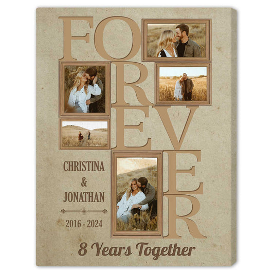 Forever - Personalized 8 Year Anniversary gift For Husband or Wife - Custom Canvas Print - MyMindfulGifts