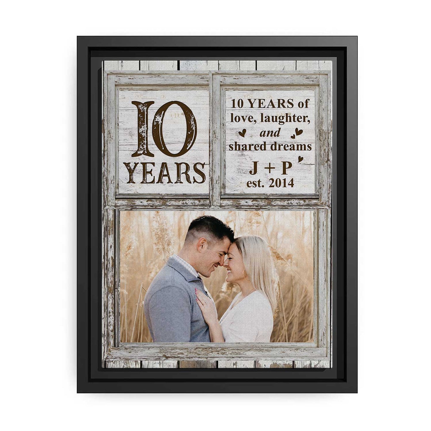 10 Years - Personalized 10 Year Anniversary gift For Husband or Wife - Custom Canvas Print - MyMindfulGifts