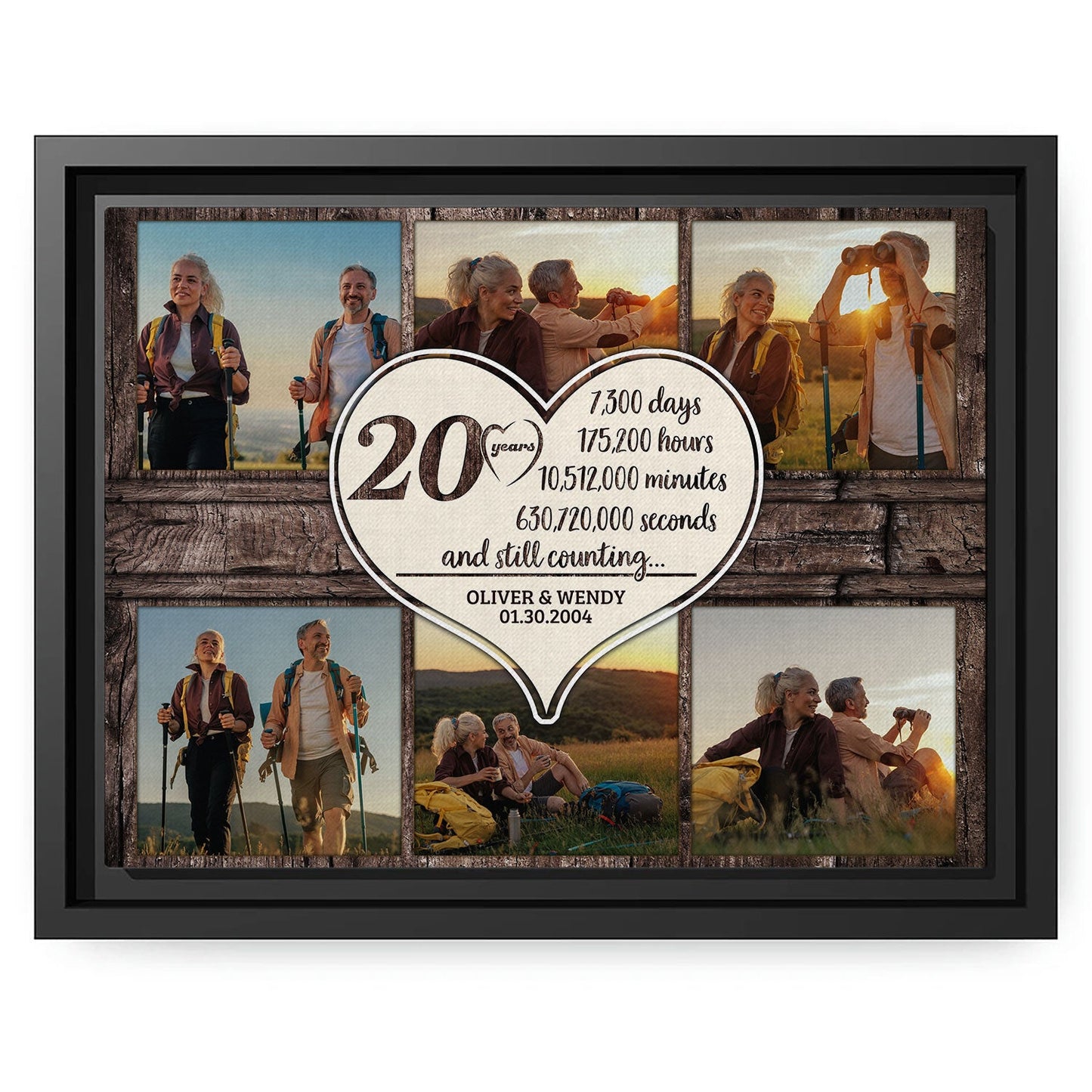 20 Years - Personalized 20 Year Anniversary gift For Husband or Wife - Custom Canvas Print - MyMindfulGifts