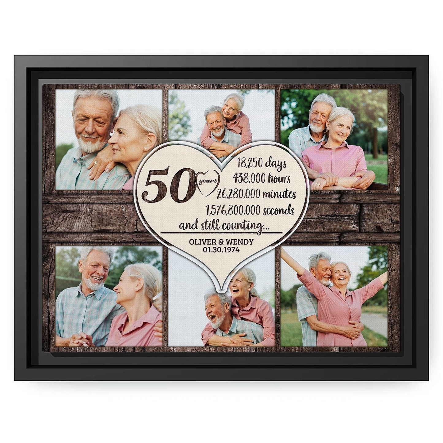 Fifty Years - Personalized 50 Year Anniversary gift For Husband or Wife - Custom Canvas Print - MyMindfulGifts