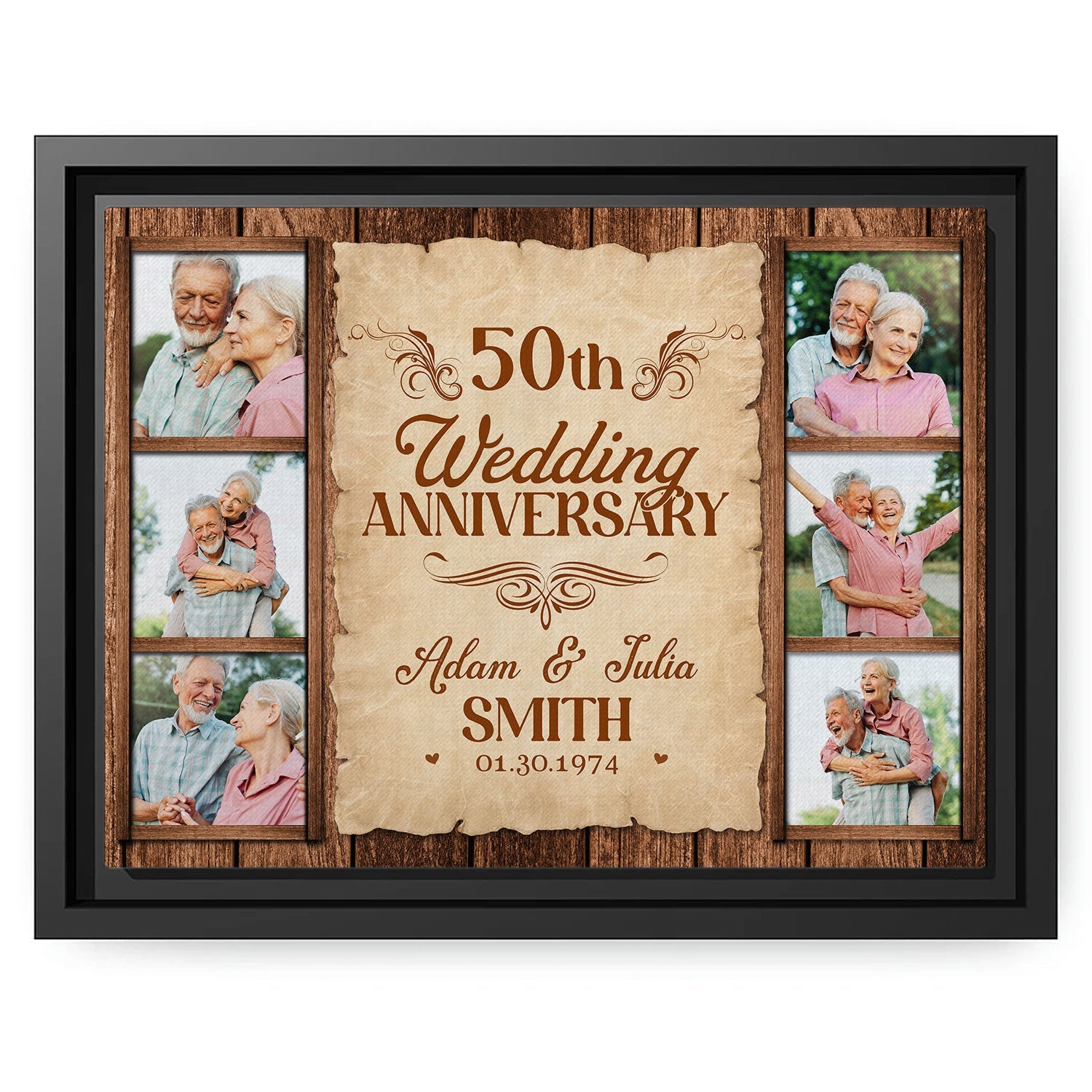 Personalized 50th Wedding Anniversary gift For Parents, Friends, Husband or Wife - Custom Canvas Print - MyMindfulGifts