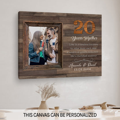 20 Years Together - Personalized 20 Year Anniversary gift For Husband or Wife - Custom Canvas Print - MyMindfulGifts
