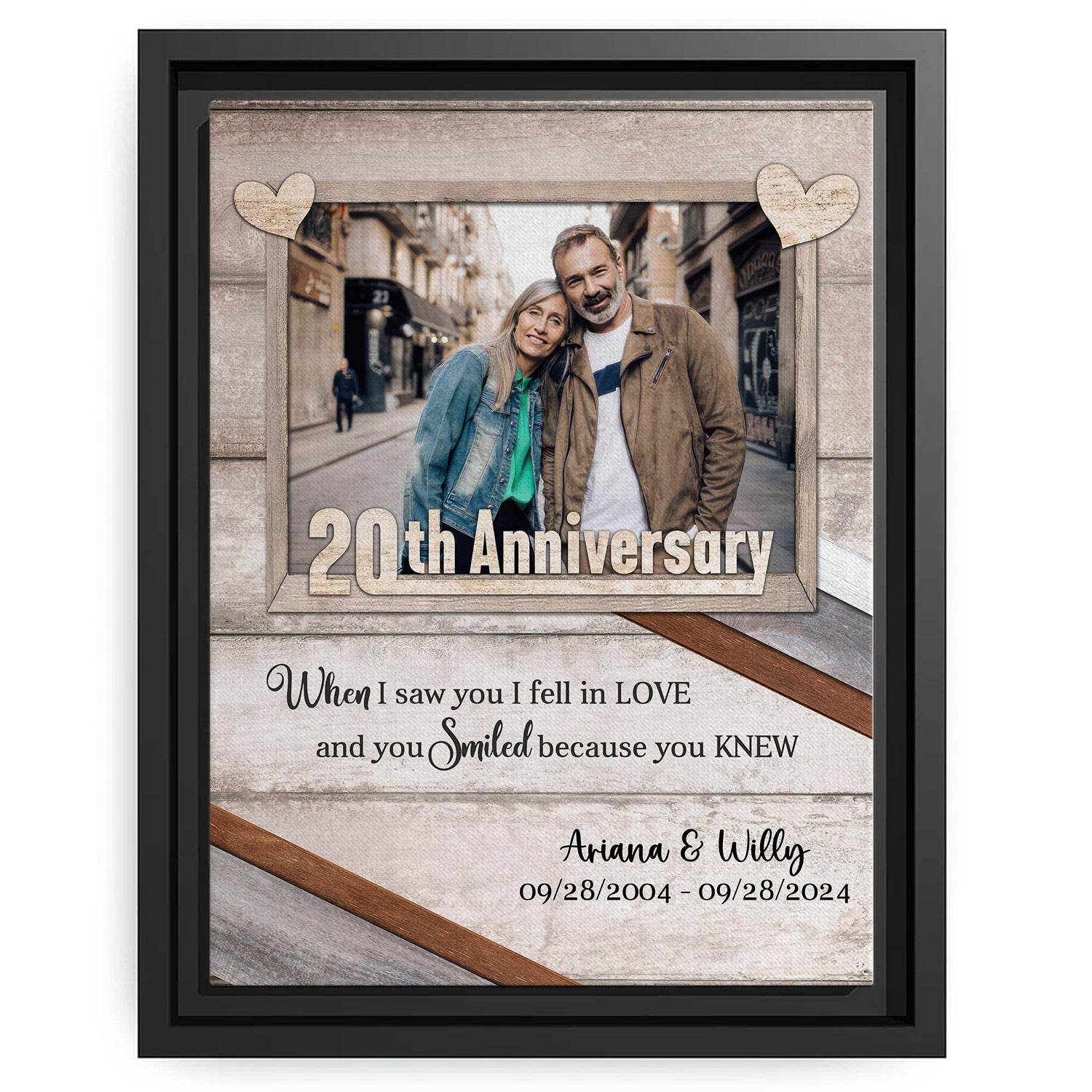 20th Anniversary Personalized 20 Year Anniversary gift For Husband or Wife Custom Canvas Print MyMindfulGifts