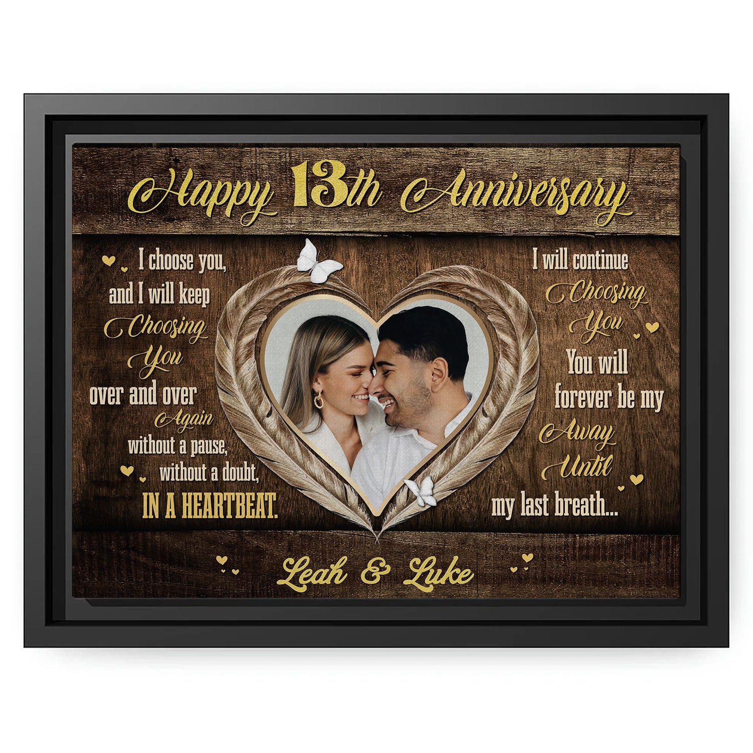 Happy 13th Anniversary Personalized 13 Year Anniversary gift For Hus My Mindful Gifts